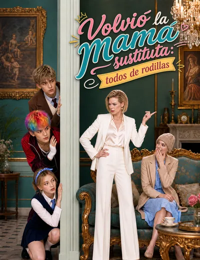 Póster de Volvió la mamá sustituta: todos de rodillas doblado