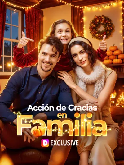Póster de Acción de Gracias en Familia doblado